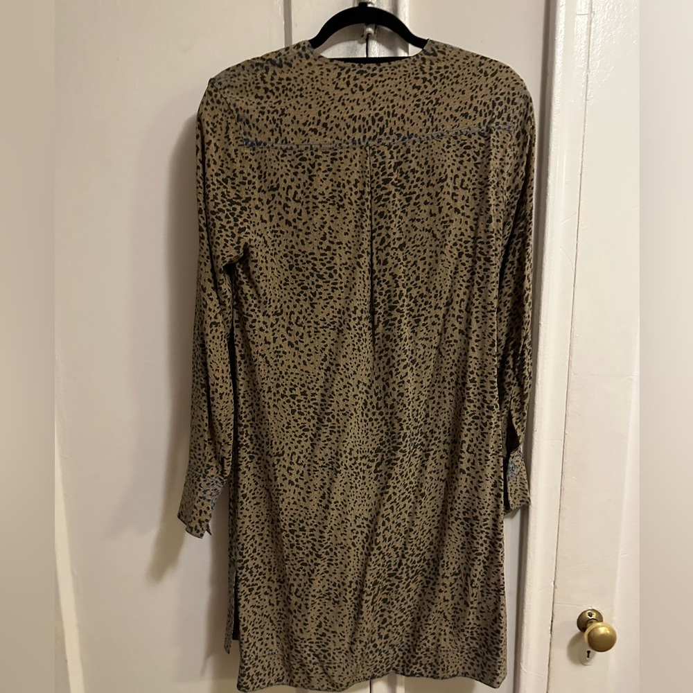 Rag & Bone Long Sleeve V-neck Animal Print Dress - Size Small - Picture 7 of 7